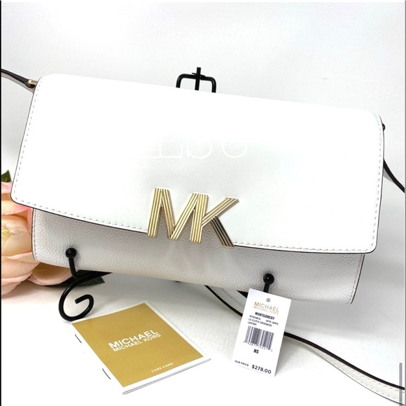 Michael Kors Large Le Crossbody Clutch Optic White - Picture 7 of 8